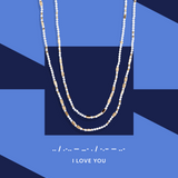 'I Love You' Morse Code Convertible Bracelet or Necklace