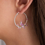 Cardinal Hoop Earrings