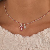 Candy Cane Pendant Necklace