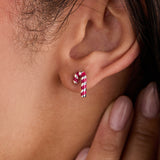 Candy Cane Mismatched Stud Earrings