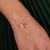 Candy Cane Beaded Chain Bracelet