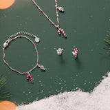 Candy Cane Beaded Chain Bracelet