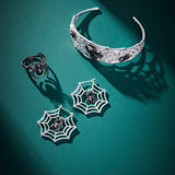 Glow in the Dark Spider Web Hoop Earrings