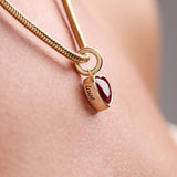 July 'Love' Heart Birthstone Charm