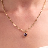 February 'Clarity' Heart Birthstone Charm