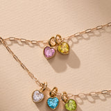 October 'Serenity' Heart Birthstone Charm