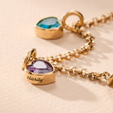 February 'Clarity' Heart Birthstone Charm