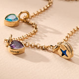 February 'Clarity' Heart Birthstone Charm