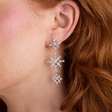 Crystal Snowflake Linear Earring
