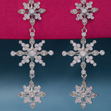Crystal Snowflake Linear Earring