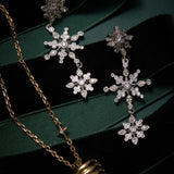 Crystal Snowflake Linear Earring