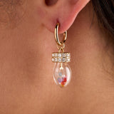 Christmas Light Bulb Shaker Huggie Hoop Earrings
