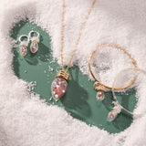 Christmas Light Bulb Shaker Huggie Hoop Earrings