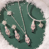 Nutcracker & Snowflake Pendant Necklace
