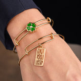 Four-Leaf Clover Slider Charm Bangle