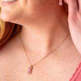 PEEPS® Pink Crystal Bunny Pendant Necklace