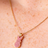PEEPS® Pink Crystal Bunny Pendant Necklace