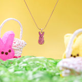 PEEPS® Pink Crystal Bunny Pendant Necklace