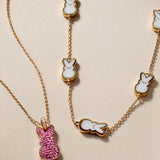PEEPS® Pearlized Bunny Charm Necklace