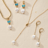 Coin Pearl Drop Pendant Necklace