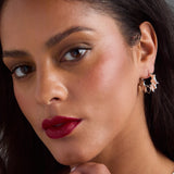 Crystal Bat Hoop Earrings