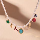 Moonlight Beach Pearl Charm Necklace