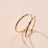 Rainbow Ombre Pave Hoop