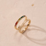 Rainbow Ombre Ring Set of 2