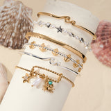 Beaded Edge Decorative Charm Bangle
