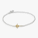 Cross and Heart Bracelet Two Tone Precious