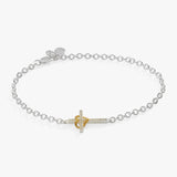 Cross and Heart Bracelet Two Tone Precious