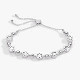 Crystal Snowflake Beaded Bolo Bracelet