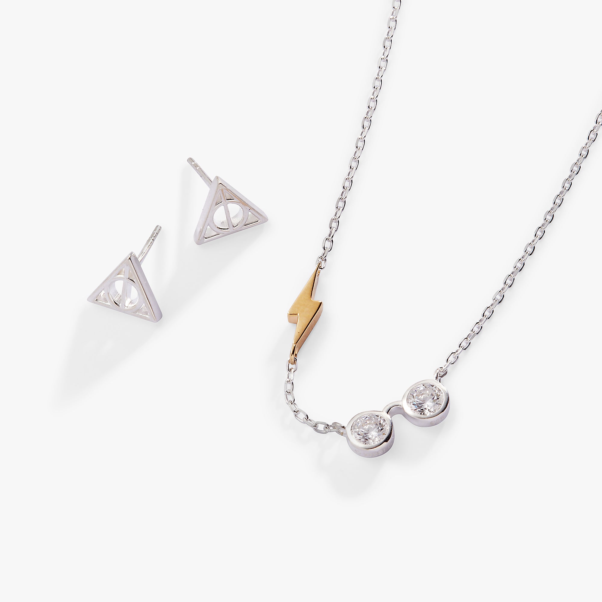 HARRY POTTER™ Glasses and Deathly Hallows Necklace and Earring Set Two Tone Precious