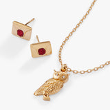 HARRY POTTER™ Owl and Hogwarts Letter Necklace and Earring Set 14kt Gold Over Sterling Silver