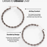 Frozen French Rope Hoop Earrings