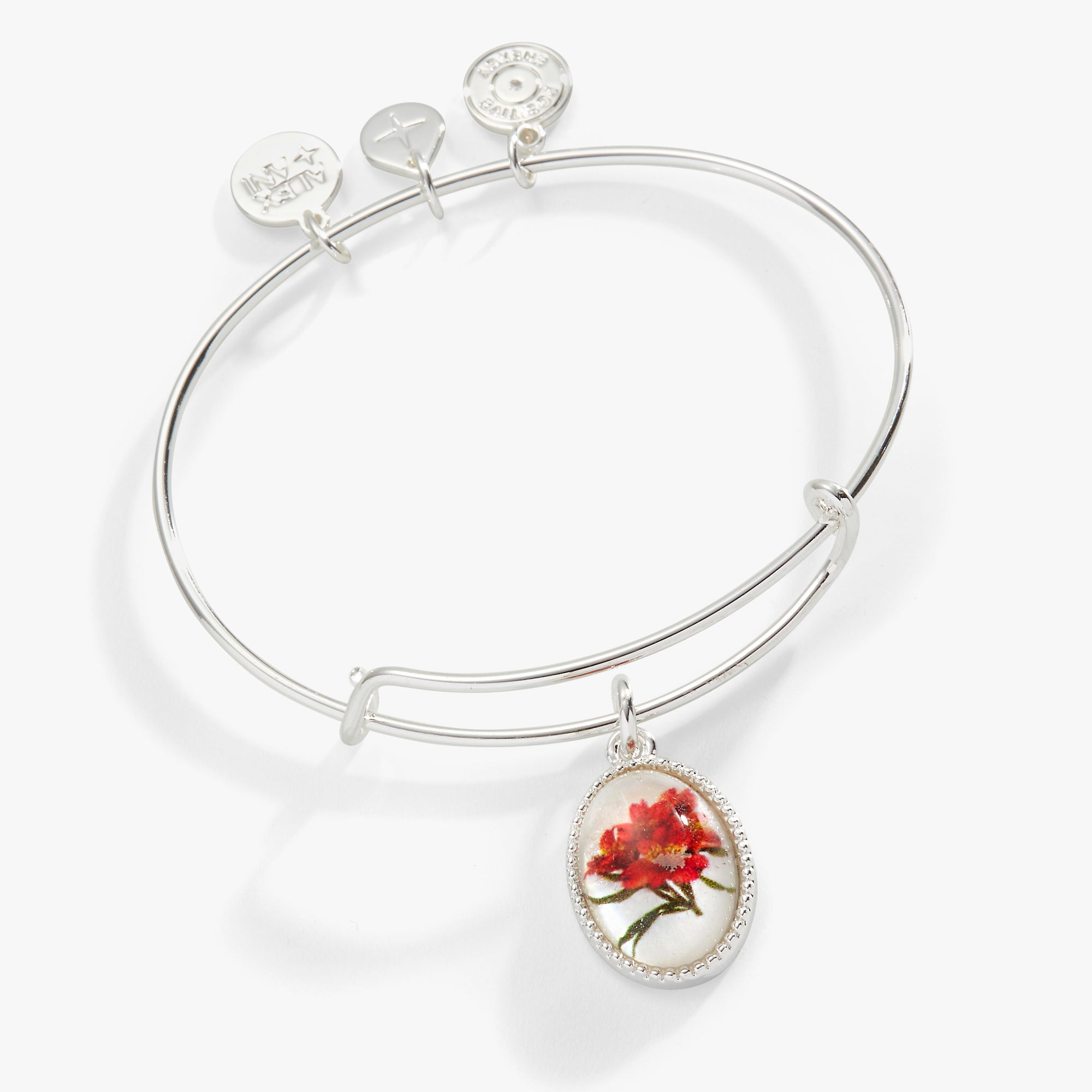 Printed Flower 'Sister' Charm Bangle – ALEX AND ANI