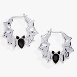 Crystal Bat Hoop Earrings