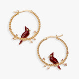 Cardinal Hoop Earrings