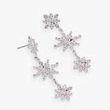 Crystal Snowflake Linear Earring
