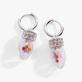 Christmas Light Bulb Shaker Huggie Hoop Earrings