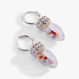 Christmas Light Bulb Shaker Huggie Hoop Earrings