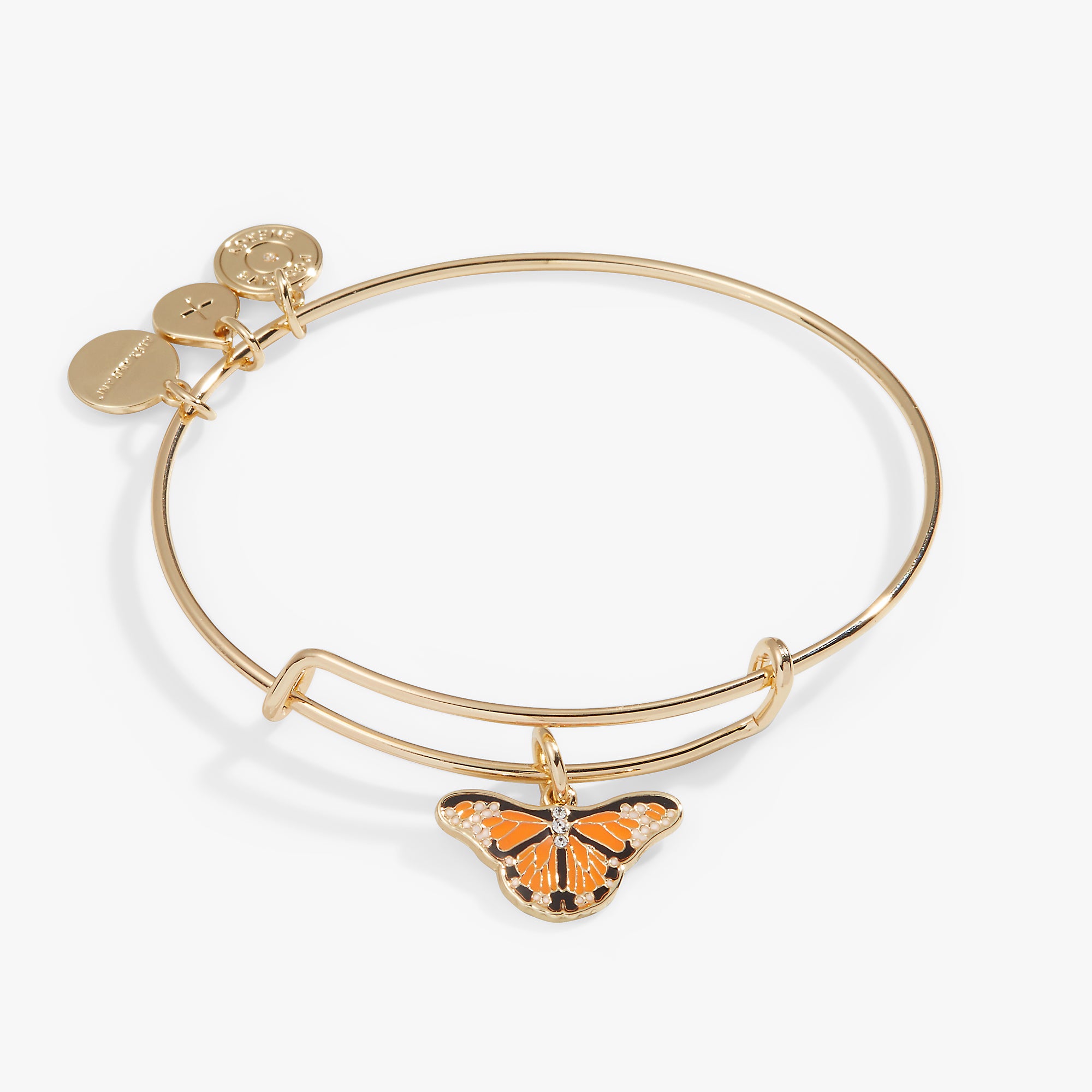 Monarch Butterfly Crystal Accent Charm Bangle Alex and Ani