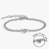 Engraved French 'Oui' & 'Non' Reversible Heart Bracelet