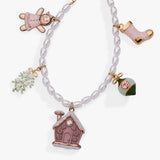 Pink Christmas Beaded Charm Bracelet