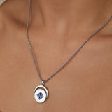 September Birthstone and Flower Flip Charm Necklace