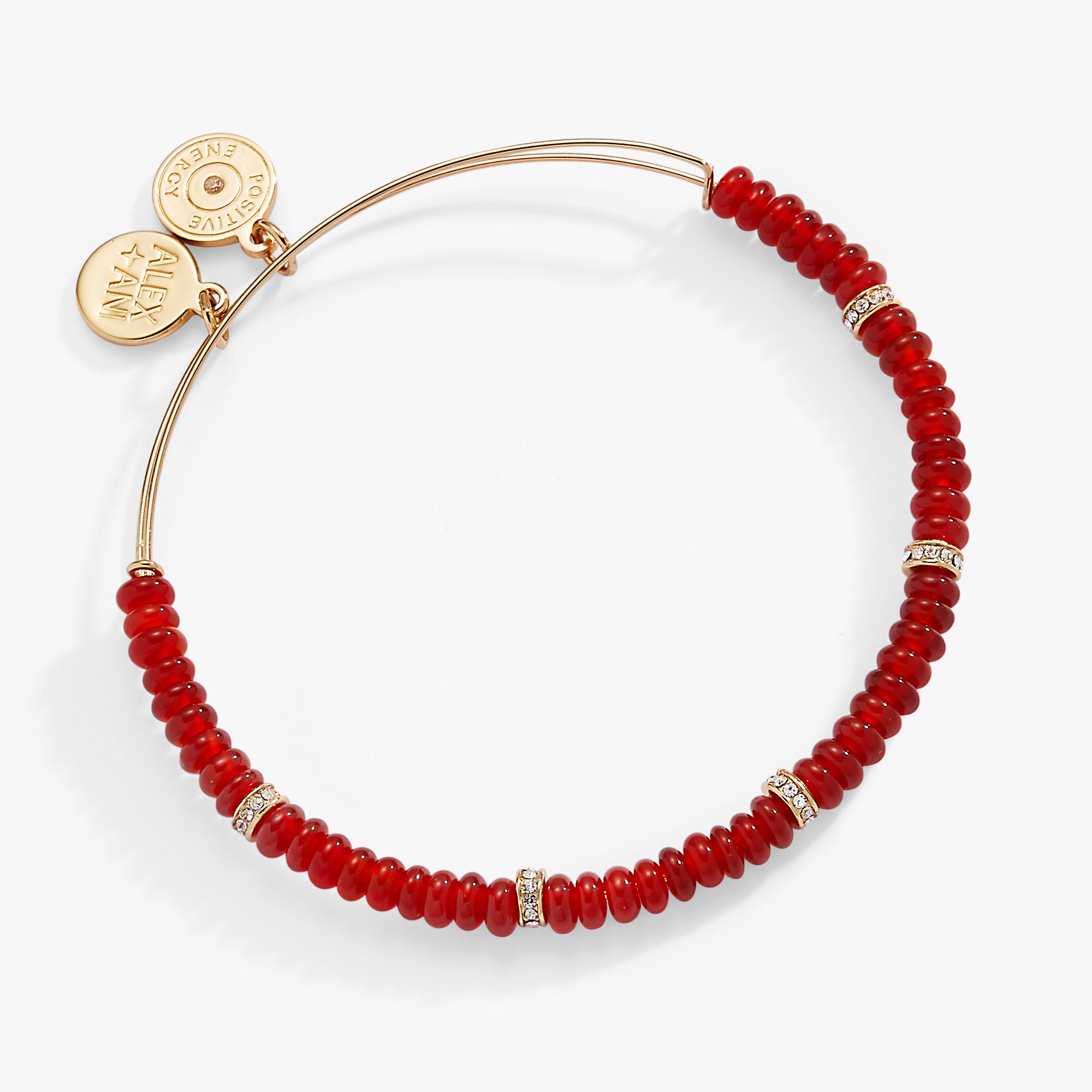Red Semi-Precious Rondelle Beaded Bangle Alex and Ani – ALEX AND ANI
