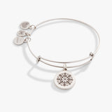 Etched Snowflake Charm Bangle