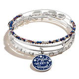 'Joyful, Merry And Blessed' Charm Bangles, Set of 3