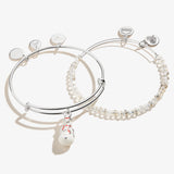 Holiday Snowman Beaded Bangles, Set of 2