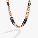 Color Block Chain Necklace, Black
